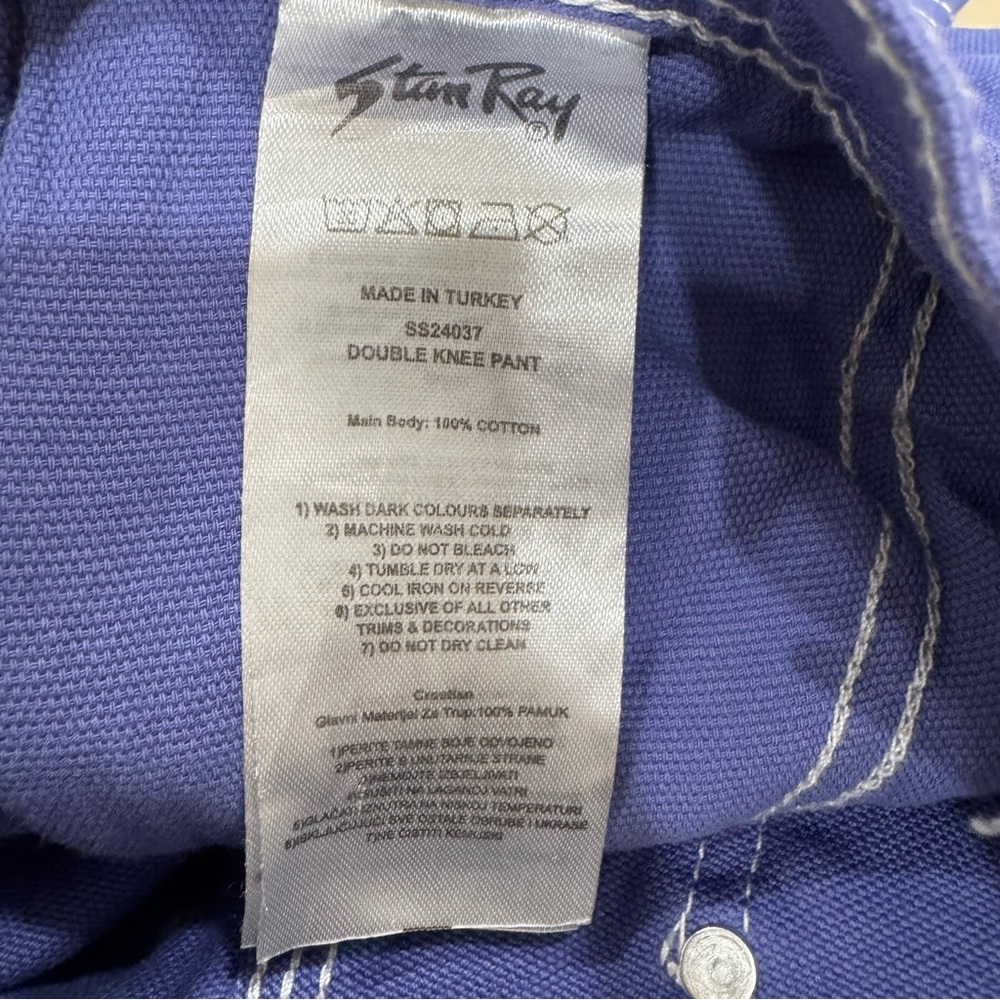 Stan Ray Men's 26 Double Knee Pant Workwear Jeans Blue Iris Purple Cotton Rare - Picture 11 of 14